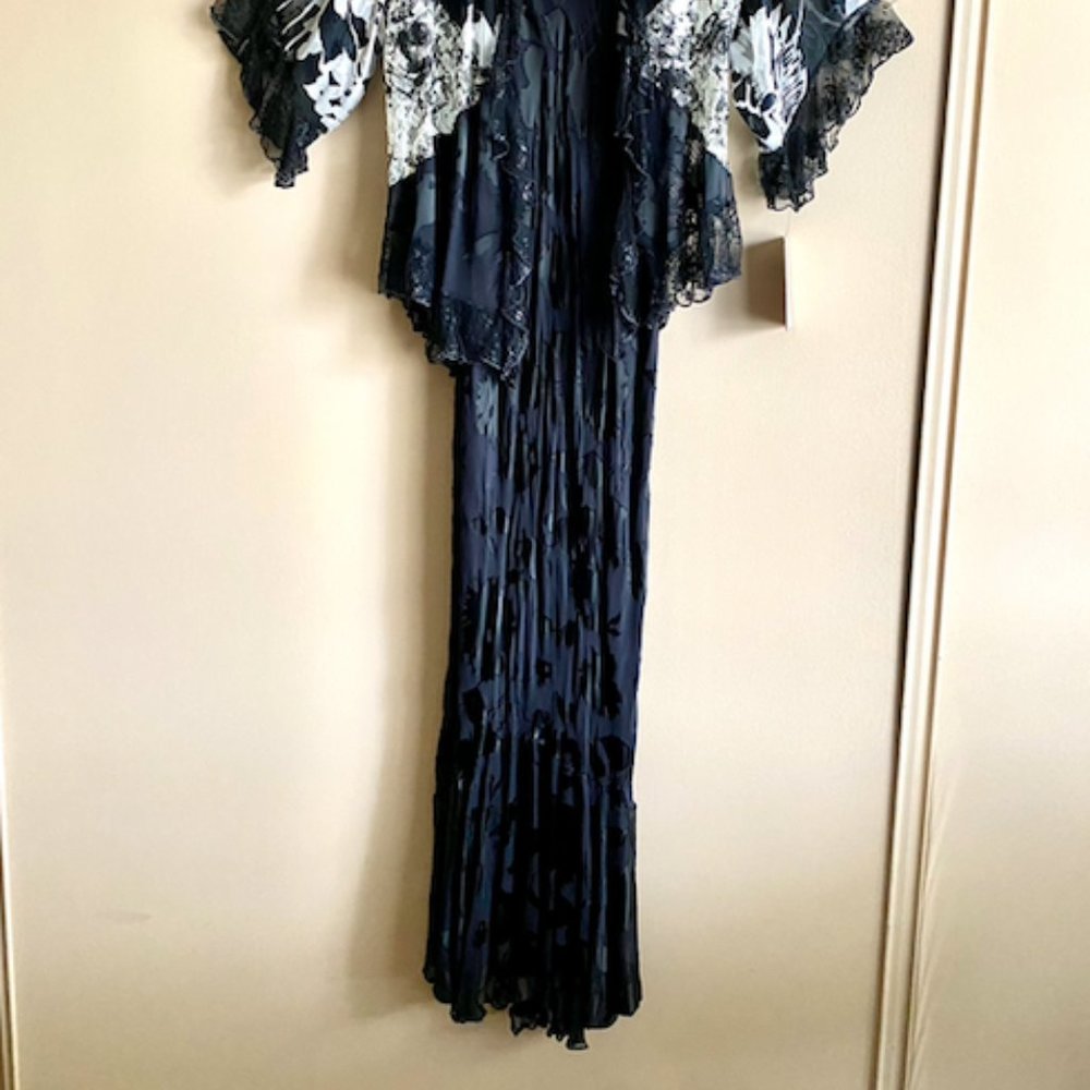 NWT LONG BLK SILK DRESS W/JACKET S - Picture 10 of 10